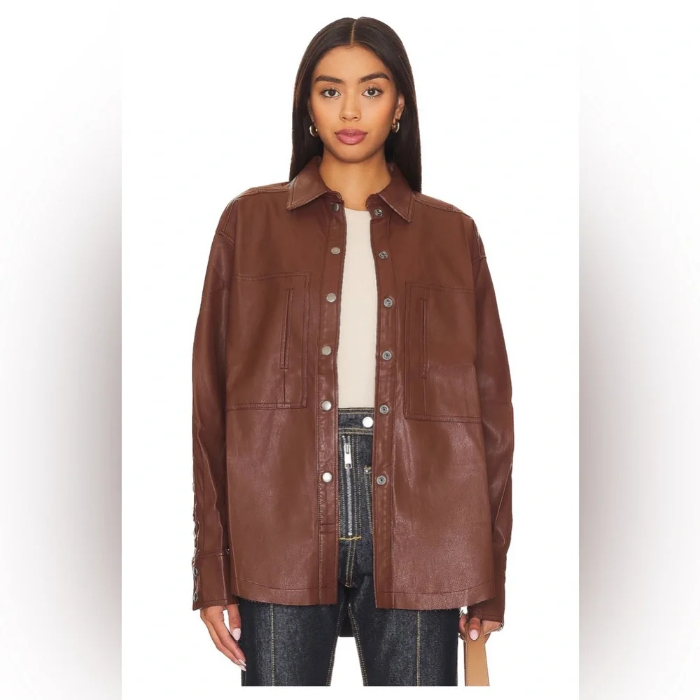 Free People Easy Rider Vegan shirt jacket - Picture 1 of 2